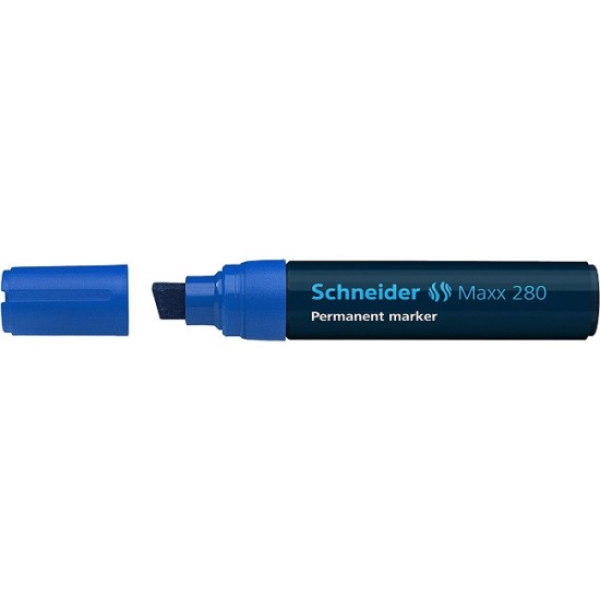 Permanent Marker Schneider Maxx 280, Varf Tesit 4+12mm - Albastru