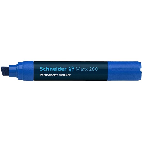 Permanent Marker Schneider Maxx 280, Varf Tesit 4+12mm - Albastru