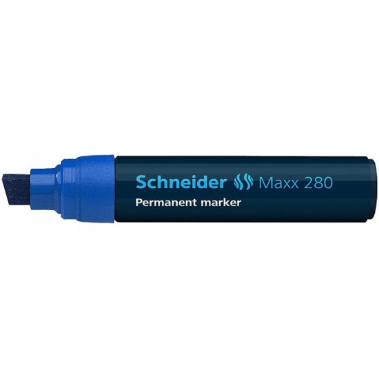 Permanent Marker Schneider Maxx 280, Varf Tesit 4+12mm - Albastru