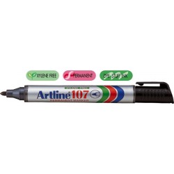 Permanent Marker Artline 107, Corp Plastic, Varf Rotund 1.5mm - Negru