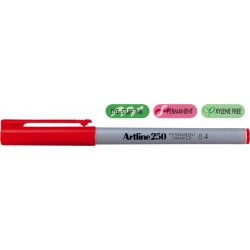 Permanent Marker Artline 250, Corp Plastic, Varf Rotund 0.4mm - Rosu