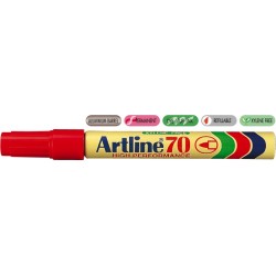 Permanent Marker Artline 70, Corp Metalic, Varf Rotund 1.5mm - Rosu