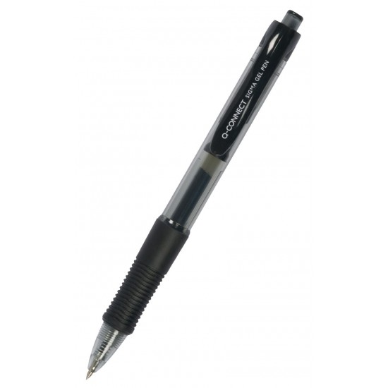 Pix Cu Gel, Mecanism Retractabil, Rubber Grip, 0.5 Mm, Q-connect - Negru