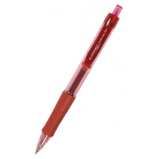 Pix Cu Gel, Mecanism Retractabil, Rubber Grip, 0.5 Mm, Q-connect - Rosu