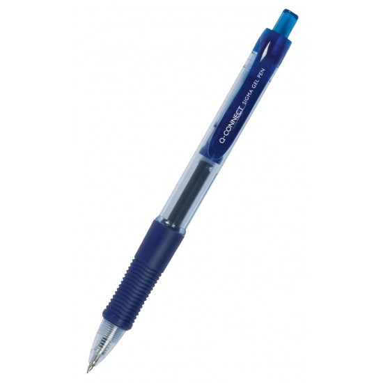 Pix Cu Gel, Mecanism Retractabil, Rubber Grip, 0.5 Mm, Q-connect - Albastru
