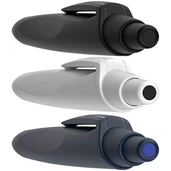 Pix Schneider Reco, Corp Negru, Satinat, Material Plastic Reciclat, Scriere Albastra