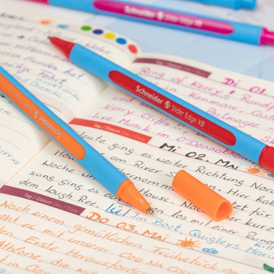 Pix Schneider Slider Edge Xb, Rubber Grip, Varf 1.4mm - Scriere Portocaliu