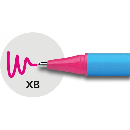 Pix Schneider Slider Edge Xb, Rubber Grip, Varf 1.4mm - Scriere Roz