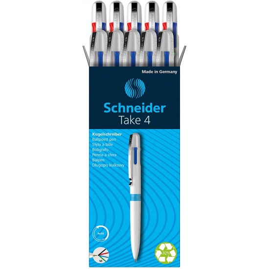 Pix Schneider Take 4, Corp Alb/bleu, Clema Metalica - 4 Culori