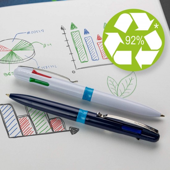 Pix Schneider Take 4, Corp Alb/bleu, Clema Metalica - 4 Culori