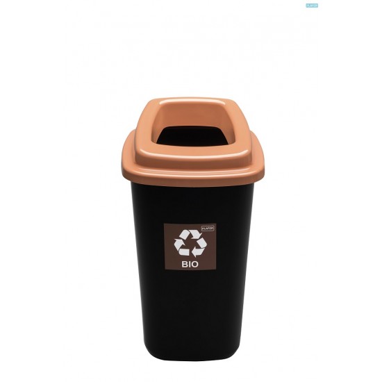 Cos Plastic Reciclare Selectiva, Capacitate 45l, Plafor Sort - Negru Cu Capac Maro - Bio