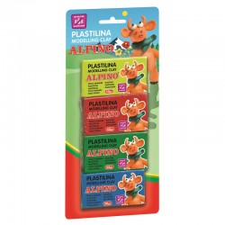 Plastilina Standard, 4 Culori X 50 Grame/blister, Alpino