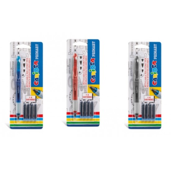 Roller Cu Cartus Cerneala, + 4 Rezerve/blister, Carioca Primary
