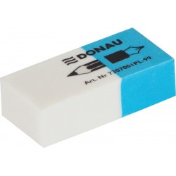 Radiera Cauciuc Pentru Creion/cerneala, 41x18x11mm Donau - Alb/albastru Radiera Cauciuc Pentru Creion/cerneala, 41x18x11mm Donau - Alb/albastru