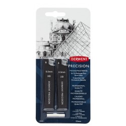 Rezerva Mine Si Radiere Derwent Professional, Pentru Creion Mecanic, Hb/2b 0.5 Mm, 30 Buc/set, Negru Rezerva Mine Si Radiere Derwent Professional, Pentru Creion Mecanic, Hb/2b 0.5 Mm, 30 Buc/set, Negru