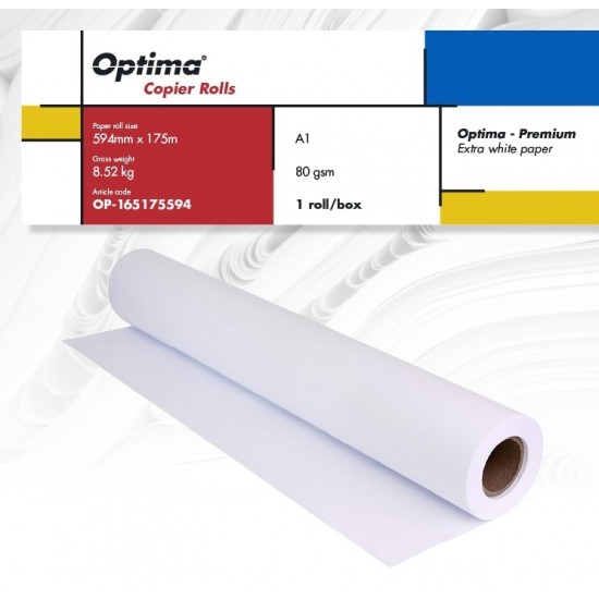 Rola Copiator A1, 80gr, 594mm X 175m, Optima - Premium