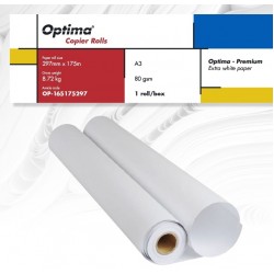 Rola Copiator A3, 80gr, 297mm X 175m, 2 Role/cutie, Optima - Premium Rola Copiator A3, 80gr, 297mm X 175m, 2 Role/cutie, Optima - Premium