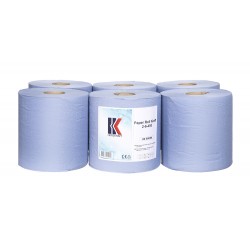 Rola Prosop Albastra Portionata, 2 Straturi, 20x36cm, 450 Portii, 6 Role/bax, Hertzkraft