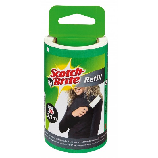 Rezerva Rola Adeziva Pentru Scame, Par Si Praf, 56 Buc/rola, 3m Scotch Brite - Neagra