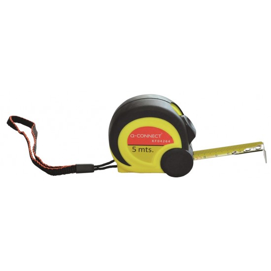 Ruleta 5m, Q-connect - Negru/galben