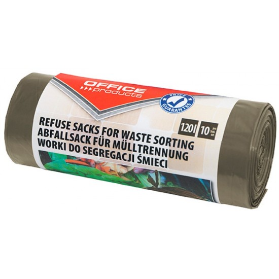 Saci Menaj Super Rezistenti 120l, 10buc/rola, Office Products - Maro - Pt. Resturi Bio