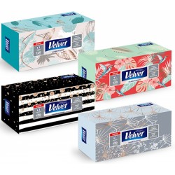 Servetele Cosmetice, 3 Straturi, 120 Buc/cutie, Velvet Life Style Harmony - Albe