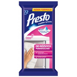 Servetele Umede Pentru Suprafete Din Plastic Sau Laminate, 72 Buc/pachet, Presto - Efect Antistatic