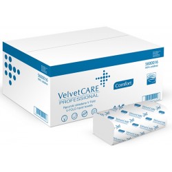 Servetele Zz Hartie Alba, 25x23cm, 2 Straturi, 150buc/pachet, 20pachete/cutie, Velvet Professional