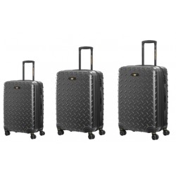 Set 3 Trollere Caterpillar Industrial Plate (20/24/28 Inch) - Gri Inchis