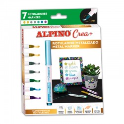 Set Alpino Crea + Metalix Marker, 7 Culori/set