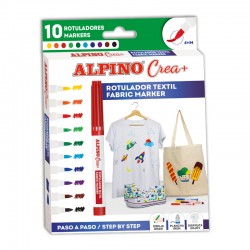 Set Alpino Crea + Textile Marker, 10 Culori/set Set Alpino Crea + Textile Marker, 10 Culori/set