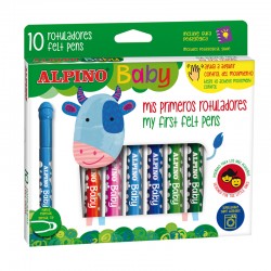 Carioca Lavabila, 10 Culori/set, Alpino Baby - Maxi Carioca Lavabila, 10 Culori/set, Alpino Baby - Maxi