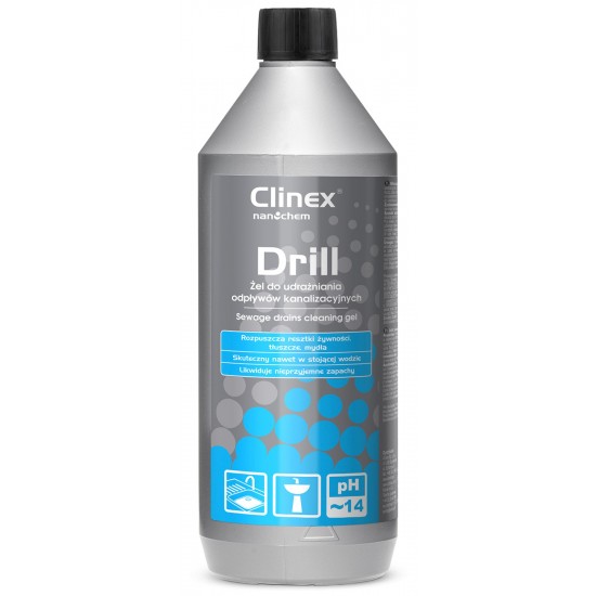 Clinex Drill, 1 Litru, Solutie Gel, Pentru Desfundat Tevi