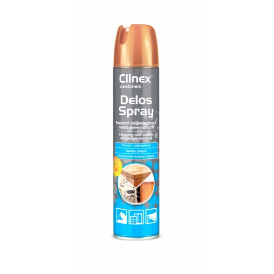 Clinex Delos Shine, 300 Ml, Spray Pentru Curatare Si Intretinere Mobila, Cu Efect De Stralucire