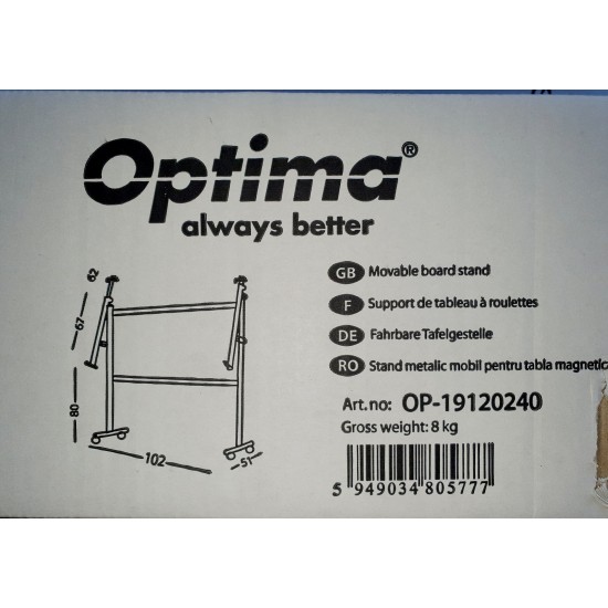 Stand Metalic Pentru Panouri De La 90 X 120cm Pana La 120 X 240cm, Pe Rotile, Optima