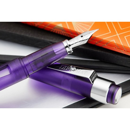 Stilou Diplomat Magnum, Cu Penita B, Din Otel Inoxidabil - Demo Purple