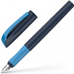Stilou Schneider Xpect (tip M - Medium) - Corp Negru, Clema Si Rubber Grip Cyan