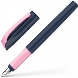 Stilou Schneider Xpect (tip M - Medium) - Corp Negru, Clema Si Rubber Grip Roze