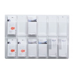 Display Pentru Pliante, De Perete, 12 X 1/3 Din A4, Helit - Transparent