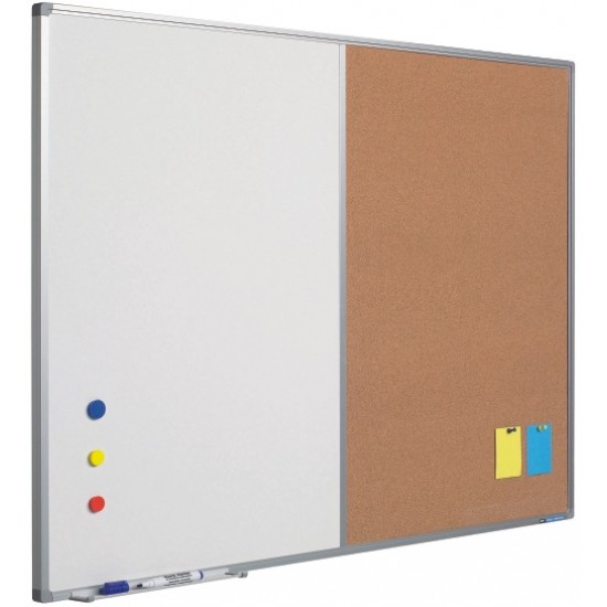 Tabla Combi (whiteboard / Textil Albastru) 90 X 120 Cm, Profil Aluminiu Sl, Smit