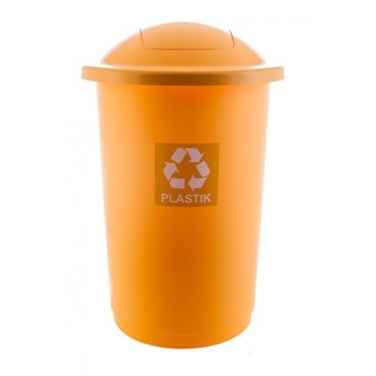 Cos Plastic Reciclare Selectiva, Capacitate 50l, Plafor Top - Galben Cu Capac Galben - Plastic