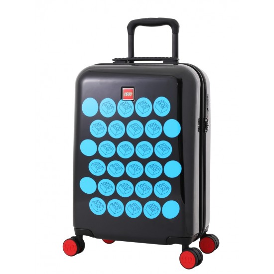 Troller 20 Inch, Material Abs, Lego Brick Dots - Negru Cu Puncte Albastre