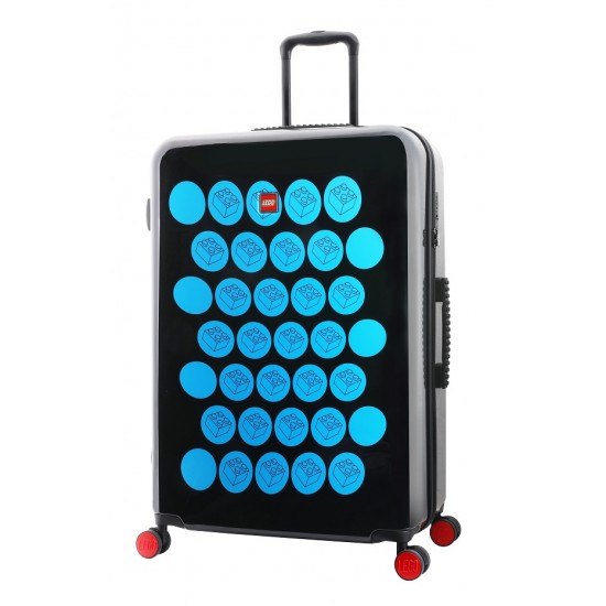 Troller 28 Inch, Material Abs, Lego Brick Dots - Negru Cu Puncte Albastre