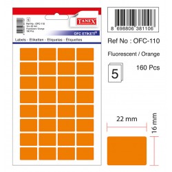 Etichete Autoadezive Color, 16 X 22 Mm, 160 Buc/set, Tanex - Orange Fluorescent Etichete Autoadezive Color, 16 X 22 Mm, 160 Buc/set, Tanex - Orange Fluorescent