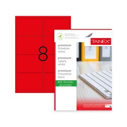 Etichete Color Autoadezive, 8/a4, 99.1 X 67.7mm, 25 Coli/top, Tanex - Rosu Fluorescent Etichete Color Autoadezive, 8/a4, 99.1 X 67.7mm, 25 Coli/top, Tanex - Rosu Fluorescent