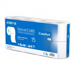 Hartie Igienica Alba, 2 Straturi, 138 Portii - 15m, 8 Role/bax, Velvet Professional Comfort