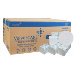 Servetele Zz Hartie Alba, 2 Straturi, 150buc/pachet, 20pachete/cutie, Velvet Professional Eco-white