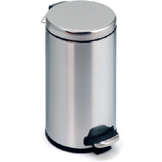 Cos Metalic Cu Capac Si Pedala Pentru Deschidere, 30 Litri, Vepa Bins - Stainless Steel Mat