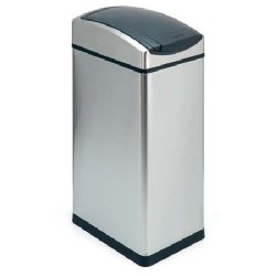 Cos Metalic Rectangular Cu Capac, 45 Litri, Vepa Bins Touch - Crom Cos Metalic Rectangular Cu Capac, 45 Litri, Vepa Bins Touch - Crom