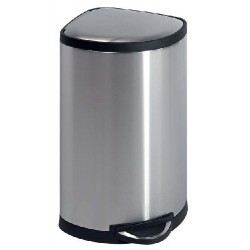 Cos Metalic Pentru Colturi Cu Capac Si Pedala Pentru Deschidere, 38 Litri, Vepa Bins-stainless Steel Cos Metalic Pentru Colturi Cu Capac Si Pedala Pentru Deschidere, 38 Litri, Vepa Bins-stainless Steel